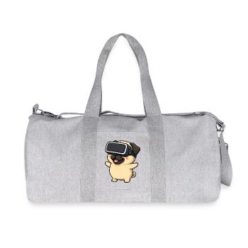 Mignon carlin dans le dessin animé de Gamer en réalité virtuelle - Sac de sport en toile recyclée Stanley/Stella - gris chiné - Devant