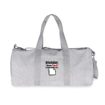 Arbeitsblatt Plan B schon kopiert Lehrer Humor - Recycled Canvas Sports Bag by Stanley/Stella - heather grey - Front