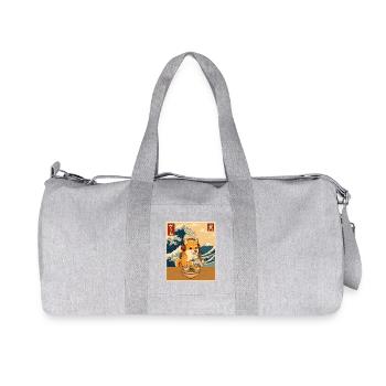 Kawaii Gamer Shiba Inu Ramen Anime - Recycled Canvas Sports Bag by Stanley/Stella - heather grey - Front