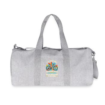 Papa Cycliste Vélo VTT Rétro Cool - Sac de sport en toile recyclée Stanley/Stella - gris chiné - Devant
