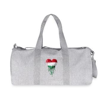 Cœur avec drapeau hongrois - Sac de sport en toile recyclée Stanley/Stella - gris chiné - Devant