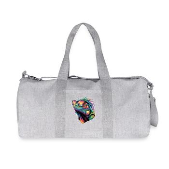 Dictons des iguanes, drôles d’iguanes, cadeau des iguanes. - Sac de sport en toile recyclée Stanley/Stella - gris chiné - Devant