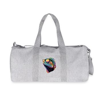 Dictons des iguanes, drôles d’iguanes, cadeau des iguanes. - Sac de sport en toile recyclée Stanley/Stella - gris chiné - Devant