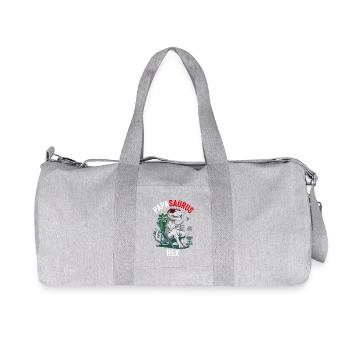 Papasaurus Rex Humor Father's Day Barbecue - Recycled Canvas Sports Bag by Stanley/Stella - heather grey - Front