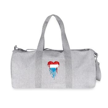 Luxembourg Herzflagge Tropfen BlauRotWeiß - Recycelte Canvas-Sporttasche von Stanley/Stella - Grau meliert - Vorne