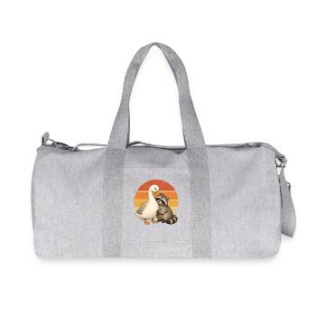 Gans und Waschbär - Recycelte Canvas-Sporttasche von Stanley/Stella - Grau meliert - Vorne