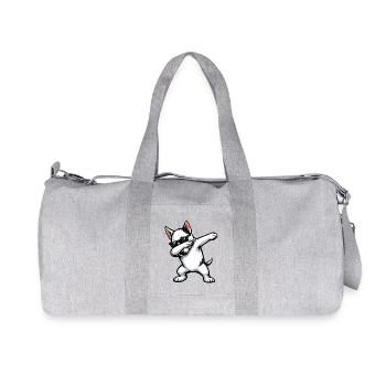 Dab du Bull Terrier dans le style comique - Sac de sport en toile recyclée Stanley/Stella - gris chiné - Devant