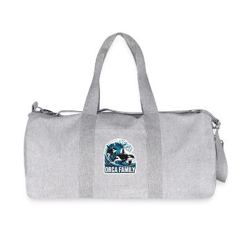  Orca Family Familie Schwertwal Ozean Meer Wale - Recycelte Canvas-Sporttasche von Stanley/Stella - Grau meliert - Vorne