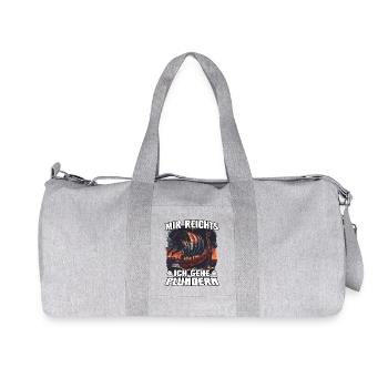 Mir reicht's: Ich gehe plündern - Recycelte Canvas-Sporttasche von Stanley/Stella - Grau meliert - Vorne