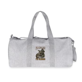 Je ne suis pas vieux, je suis du classique | Biker | Moto - Sac de sport en toile recyclée Stanley/Stella - gris chiné - Devant