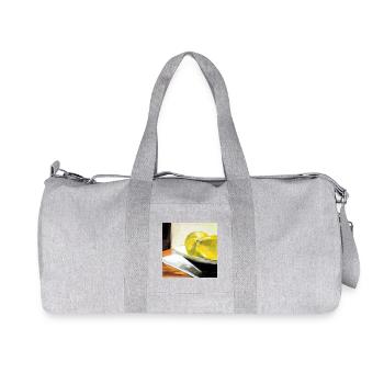 still life lemon painting art yellow canvas oil - Recycled Canvas Sports Bag by Stanley/Stella - heather grey - Front