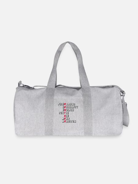 Rente Rentner Rentnerin Feierabend geschafft(25) - Recycelte Canvas-Sporttasche von Stanley/Stella - Grau meliert