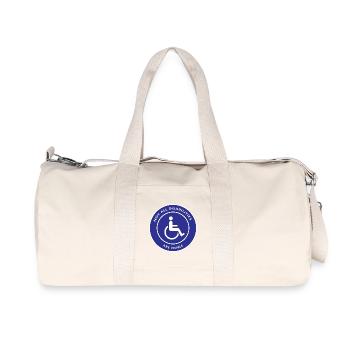 Tous les handicaps ne sont pas visibles / conception handicapée - Sac de sport en toile recyclée Stanley/Stella - blanc naturel - Devant