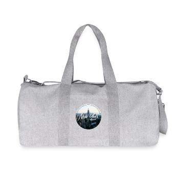 New York Skyline Lettering - Recycled Canvas Sports Bag by Stanley/Stella - heather grey - Front