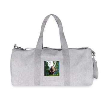 Mondbeschienener Mammut in der Dschungelnacht - Recycelte Canvas-Sporttasche von Stanley/Stella - Grau meliert - Vorne