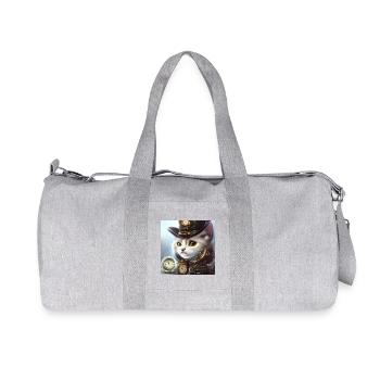 Cute steampunk kitten - Recycled Canvas Sports Bag by Stanley/Stella - heather grey - Front