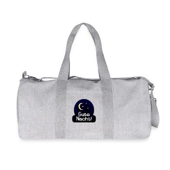 GUTE NACHT - SCHLAFEN - HALBMOND - Recycelte Canvas-Sporttasche von Stanley/Stella - Grau meliert - Vorne