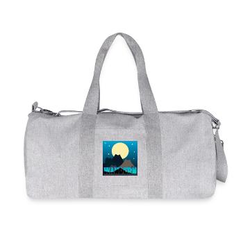 Katzen Landschaft - Vollmond - Wandern - Recycelte Canvas-Sporttasche von Stanley/Stella - Grau meliert - Vorne
