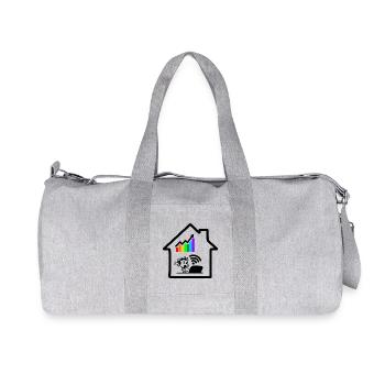 Colored chart girl woman on laptop in house - Recycled Canvas Sports Bag by Stanley/Stella - heather grey - Front