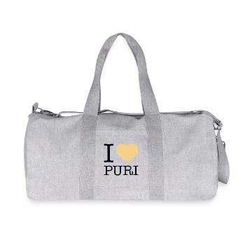 I LOVE PURI - Recycelte Canvas-Sporttasche von Stanley/Stella - Grau meliert - Vorne