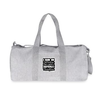 I run on caffeine sarcasm & inappropriate thought # - Recycled Canvas Sports Bag by Stanley/Stella - heather grey - Front