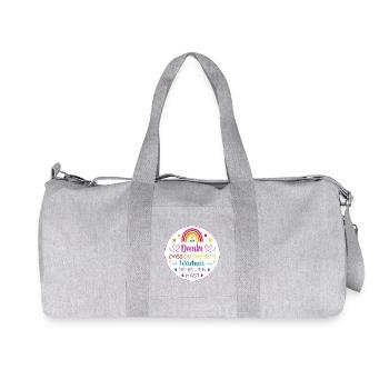 Danke dass Du uns beim Wachsen geholfen hast - Recycelte Canvas-Sporttasche von Stanley/Stella - Grau meliert - Vorne