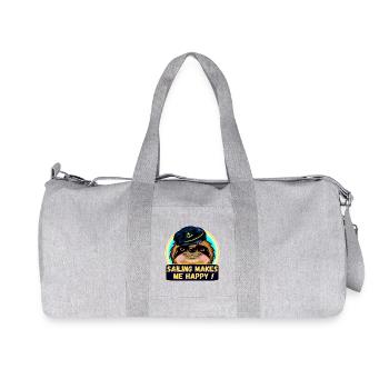 LA VOILE ME REND HEUREUX CAPITAINE PARESSEUX - Sac de sport en toile recyclée Stanley/Stella - gris chiné - Devant