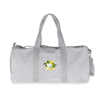 hübsche Blumenprints, Magnolie mit Blättern - Recycelte Canvas-Sporttasche von Stanley/Stella - Grau meliert - Vorne