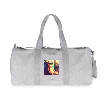 Teddy on Bus - Recycelte Canvas-Sporttasche von Stanley/Stella - Grau meliert - Vorne