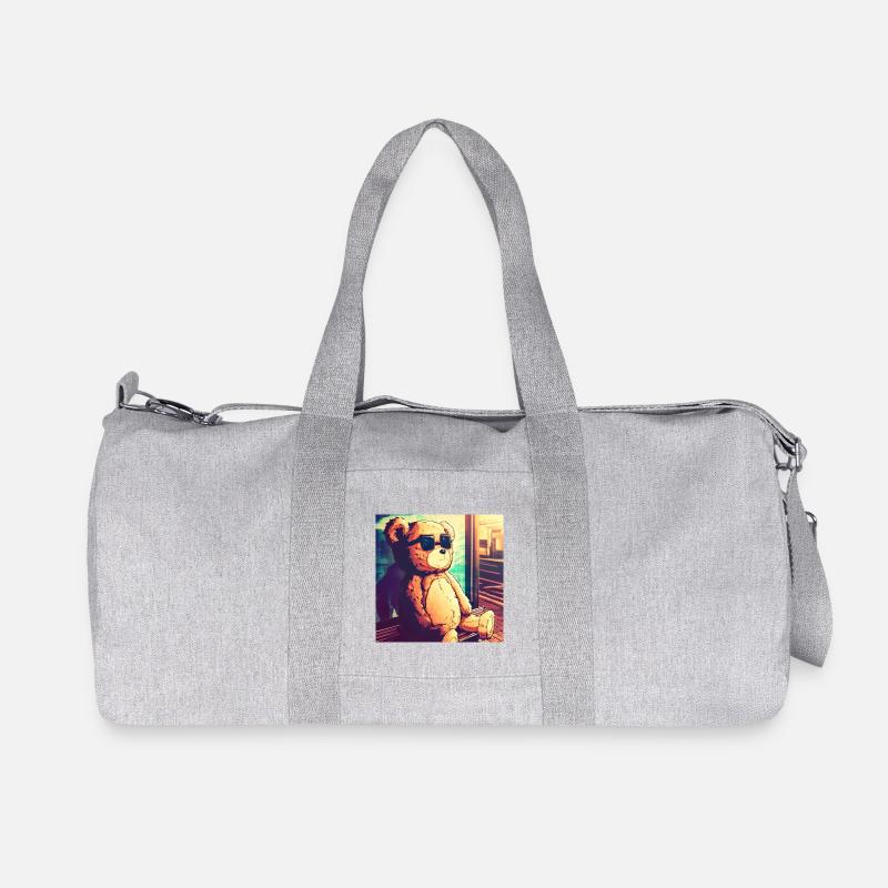 Teddy on Bus - Recycelte Canvas-Sporttasche von Stanley/Stella - Grau meliert