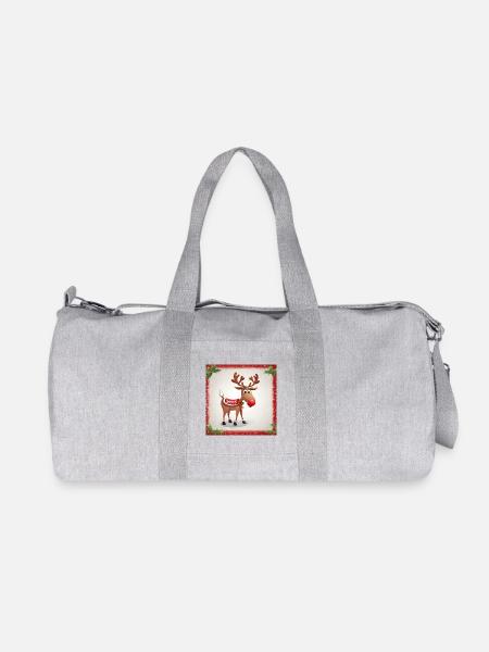 Rentier-Weihnachten - Recycelte Canvas-Sporttasche von Stanley/Stella - Grau meliert