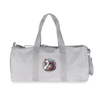 Swan decorated with Mandalas - Recycled Canvas Sports Bag by Stanley/Stella - heather grey - Front