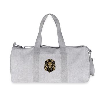 Majestic Lion Head Illustration - Recycled Canvas Sports Bag by Stanley/Stella - heather grey - Front