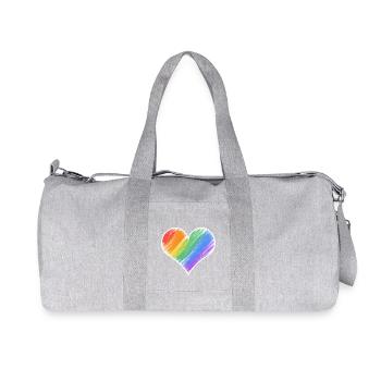 Regenbogenherz Farbstrich - Recycelte Canvas-Sporttasche von Stanley/Stella - Grau meliert - Vorne