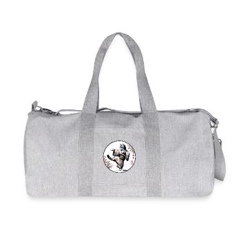 Cat with kimono in a kung fu fighting position - Recycled Canvas Sports Bag by Stanley/Stella - heather grey - Front