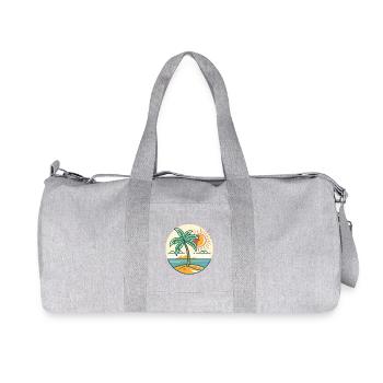 Island palm tree at sunset - Recycled Canvas Sports Bag by Stanley/Stella - heather grey - Front