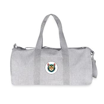 Chat droit écossais race dessin animé Kawaii Animal - Sac de sport en toile recyclée Stanley/Stella - gris chiné - Devant