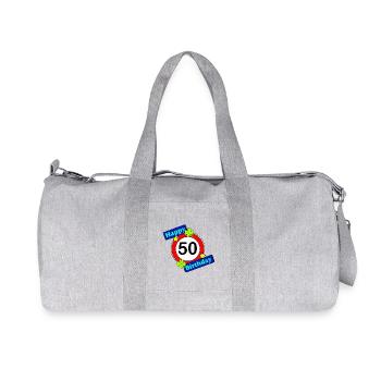 50.Birthday , 50 Years , Happy Birthday 50 (25) - Recycled Canvas Sports Bag by Stanley/Stella - heather grey - Front