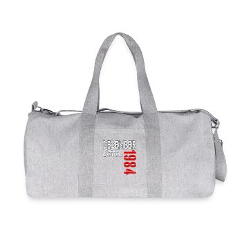 42nd BIRTHDAY DECEMBER 1984 - Recycled Canvas Sports Bag by Stanley/Stella - heather grey - Front