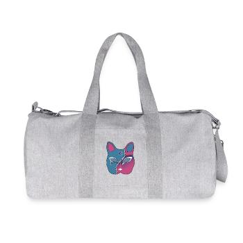Zip Face Franken Neko Mask - Recycled Canvas Sports Bag by Stanley/Stella - heather grey - Front