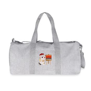 süßer Katzenmaler - Recycelte Canvas-Sporttasche von Stanley/Stella - Grau meliert - Vorne