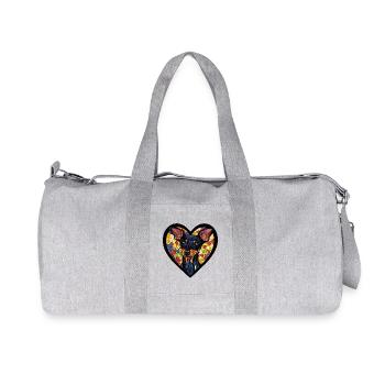 Pinscher Chien Coeur Amour - Sac de sport en toile recyclée Stanley/Stella - gris chiné - Devant