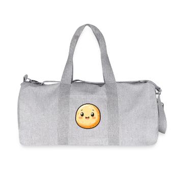 Happy Potato Cartoon - Adorable and Fun Design - Recycled Canvas Sports Bag by Stanley/Stella - heather grey - Front