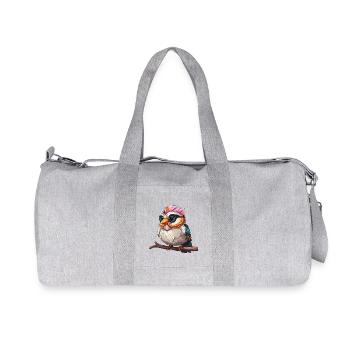 Vibrant Spectacle of the Colourful Owl - Recycled Canvas Sports Bag by Stanley/Stella - heather grey - Front