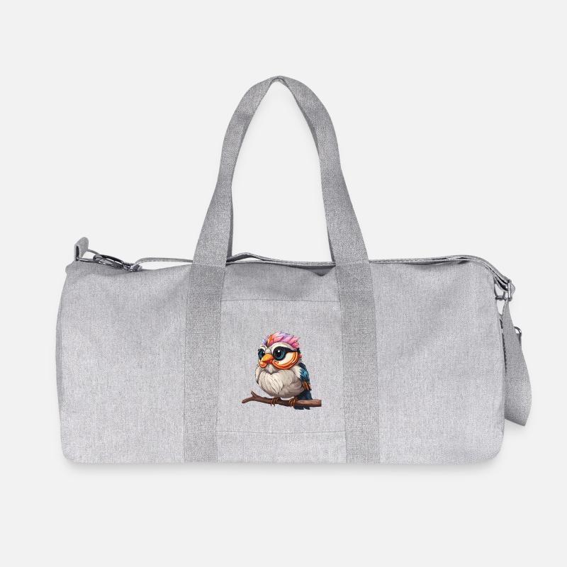 Lebendiges Spektakel der bunten Eule - Recycelte Canvas-Sporttasche von Stanley/Stella - Grau meliert