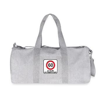 60th Birthday , Double as Good (25) - Recycled Canvas Sports Bag by Stanley/Stella - heather grey - Front