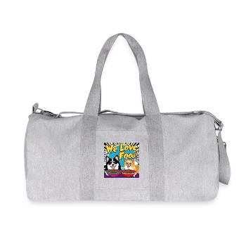Comic Dogs - We Love Food - Recycelte Canvas-Sporttasche von Stanley/Stella - Grau meliert - Vorne