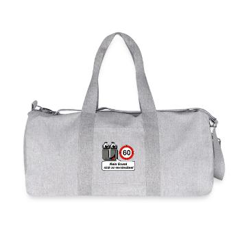 60th birthday, no reason to hide - Recycled Canvas Sports Bag by Stanley/Stella - heather grey - Front