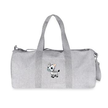 Baby Zebra with Big Blue Eyes - Recycled Canvas Sports Bag by Stanley/Stella - heather grey - Front