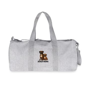 Boxer-Mama – Liebe auf vier Pfoten - Recycelte Canvas-Sporttasche von Stanley/Stella - Grau meliert - Vorne